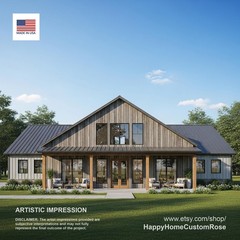 Ashwood Farmhouse Barndominium House Plan – 60×40, 2296 SF, 4 Bed 3 Bath – Moder