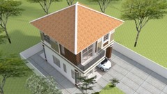 Custom House Plan 23×23 Feet 7×7 Meter 3 Beds 3 Bath Hip Roof PDF (A4 Hard Copy)