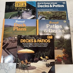 Lot of 5 Vintage DIY Deck Patio Plan Design Build Books 70s -90s Sunset