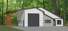 46×48 House – 1 Bedroom 1.5 Bath 1 RV – 1,157 sqft – PDF Floor Plan – Model 3C