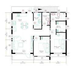 33×27 Feet Small House Design 10×8 Meter 2 Beds 2 Baths Terrace (A4 Hard Copy)
