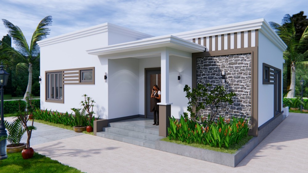 40×30 Feet House Plan 12×9 Meter 2 Beds 2 Baths Flat Roof PDF (A4 Hard Copy)
