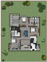 Custom Luxury House Plan | 4 Bedroom Modern Villa Design | 2D CAD + 3DFloor Plan