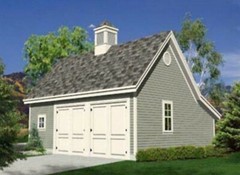 Woodberry Car Barn and Shop with Loft – 3 Complete Sets of Plans (eB-112×3)