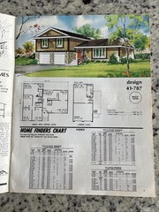 Vintage 1972 MCM Multi-Level Hillside Home Plans Design Catalog Blueprints