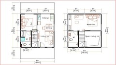 Simple House Design Plans 6×6 Meter 20×20 Feet 2 Bedrooms 2 Baths (A4 Hard Copy)