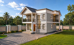 Modern 4 Bedroom House plan (Hybrid Roof Design)