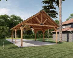 20’x24′ Wooden Carport Plans, Gable Roof Pavilion Blueprints with Material List