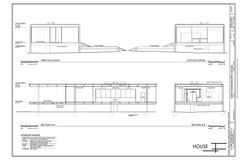 Mies van der Rohe modern design, Farnsworth House, architectural drawings