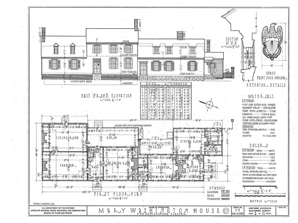 Mary Washington home, traditional colonial house, 4+ bedrooms, printed plans