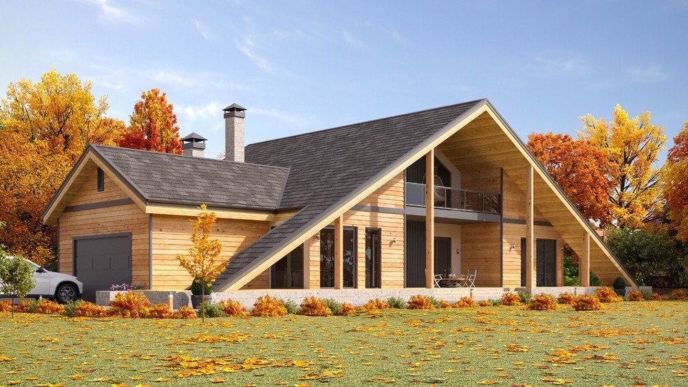 100’x54’ 4-Beds 4-Baths Charming A-Frame Architectural Build Plans PDF Download