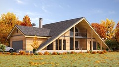 100’x54’ 4-Beds 4-Baths Charming A-Frame Architectural Build Plans PDF Download