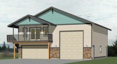 40×40 Apartment with 2-Car 1-RV Garage – PDF FloorPlan – 964 sqft – Model 1