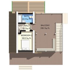 Modern A-Frame 2 Bedrooms, 2 Bathrooms Guest House Plans Architecture Plans 760S