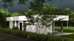 Small Modern 2 Bedroom 1.5 Bathroom House Floor Plan Blueprints, 1000SQFT/93m2