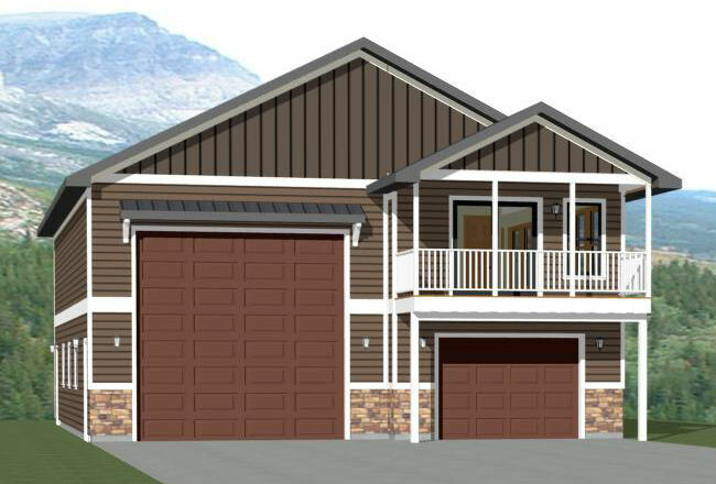 36×50 Apartment 1-Car 1-RV Garage — PDF Floor Plan — 1,217 sqft — Model 1A