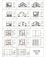 Simple House Design Plans 6×6 Meter 20×20 Feet 2 Bedrooms 2 Baths (A4 Hard Copy)