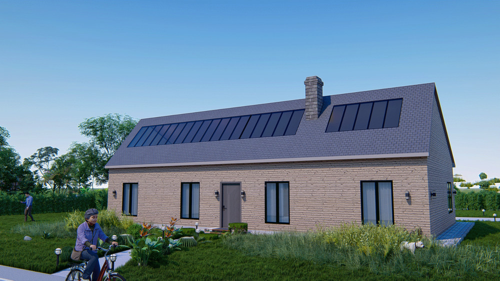 Sustainable Solar Energy Home Plans – 3 Bedrooms, Skylights, Carport