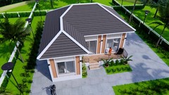 30×30 Feet Small House 9×9 Meter 2 Beds 2 Baths Hip Roof PDF & (A4 Hard Copy)