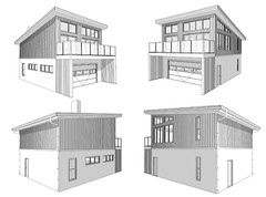 2 car ADU Garage Apartment 1 Bed, 2 Bath Architectural Build Plans PDF Download
