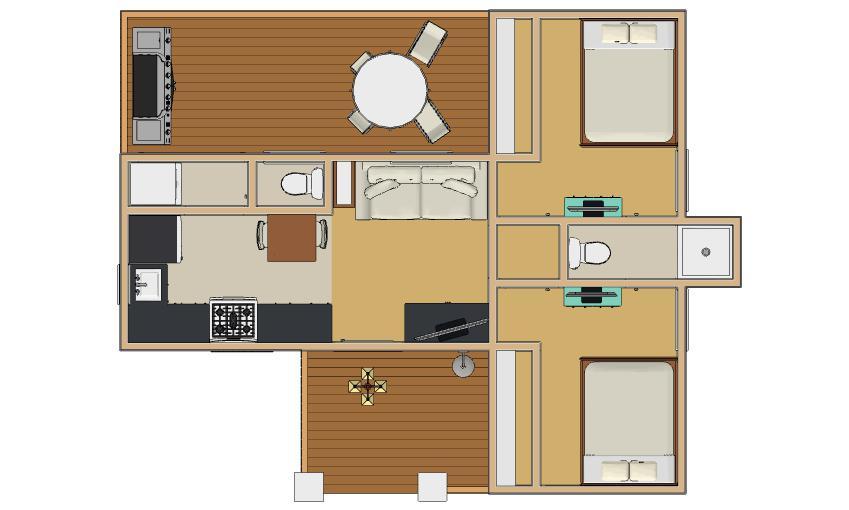 469sqft – 25’x33′ – 2bedrms1.5baths – Small House design – ala cart