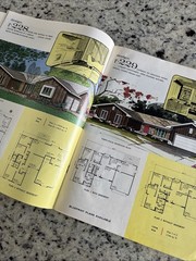 Vintage 1970 MCM Custom Large Ranch Homes Plans Design Catalog Atomic Blueprint