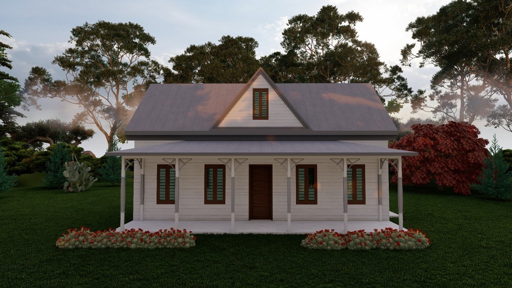 Two-Story 2-Bedroom 1 Bath Home Building Plans | 32’x16′ | 1024sqft | DIY