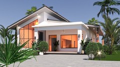 3-Bedroom Modern House Plan (Skillion Roof)