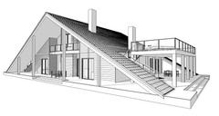100’x54’ 4-Beds 4-Baths Charming A-Frame Architectural Build Plans PDF Download