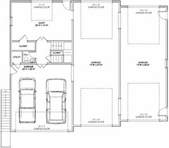 60×50 Apartment with 2-Car 2-RV Garage – PDF FloorPlan – 1,648 sqft – Model 2B