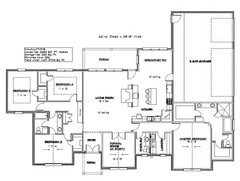 Construction Plans/ 2650 SF Conditioned space House w/3 car garage 4BR 2.5 Baths