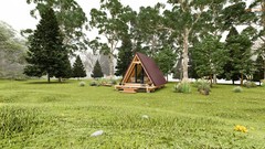 14′-0” X 20′-0” Modern A-Frame Cabin Plan