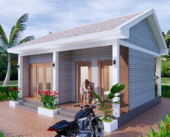 23×23 Small House Design 7×7 Meter Gable Roof 1 Bed 1 Bath (A4 Hard Copy)