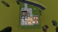 Modern 3 Bedroom 1.5 Bathroom House Floor Plans Blueprints CAD, 1953SQFT/181.4m2