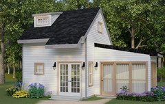 Custom Modern Tiny Loft Cottage with 1 Bed 1 Bath House Plan PDF & FREE CAD