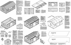 10′ x 16′ Saltbox Roof Style Storage Shed Plans, #71016