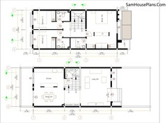 20×40 Feet Narrow House Plan 6×12 Meter 3 Beds 4 Baths Terrace (A4 Hard Copy)