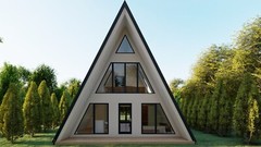 26X47 Modern DIY A-Frame Cabin Architectural Build Plans, 38 detailed pages PDF
