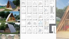 A-Frame House Cabin Plans -250SF- Blueprints – Modern, Bathroom and Loft