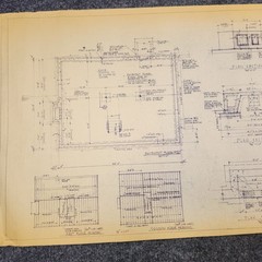Vintage House Blueprint 33×17 1964 Mid Century Modern Drawing Art Glen Ellyn IL