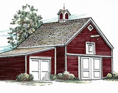 Maple Car Barns with Lofts: 3 Complete Sets of Pole-Barn Plans (eB-411×3)