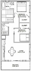 40×40 Apartment with 2-Car 1-RV Garage – PDF FloorPlan – 964 sqft – Model 1A
