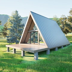 A-Frame Cabin House Plans PDF | Modern Small House Design | Digital Download