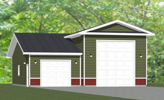 36×48 1 RV Garage – 1,600 sq ft – PDF Floor Plan – Model 1C