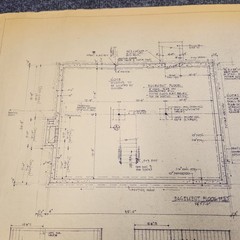 Vintage House Blueprint 33×17 1964 Mid Century Modern Drawing Art Glen Ellyn IL