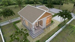 20×25 Small House Plan 6×7.5 Meter 1 Bed 1 Bath Gable Roof PDF & A4 Hard Copy