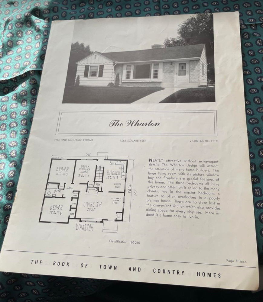 Floor Plans Book Town Country Homes 1950s Wharton 160-210 Clarington 559-595