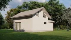 3-Bedroom House Floor Plans with 3D renders-1206SQF/112m2 Single bathroom