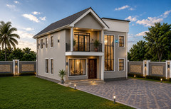 Modern 4 Bedroom House plan (Hybrid Roof Design)