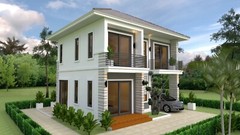Custom House Design Plans 8×6.5 Meter 26×21 Feet 3 Beds 3 Baths (A4 Hard Copy)